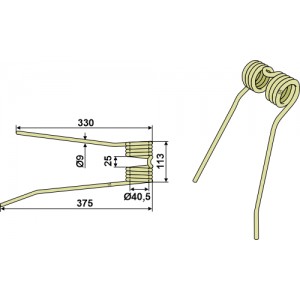 Зуб пружинный левый