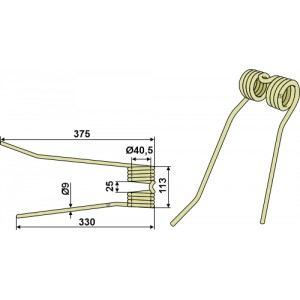Зуб пружинный правый