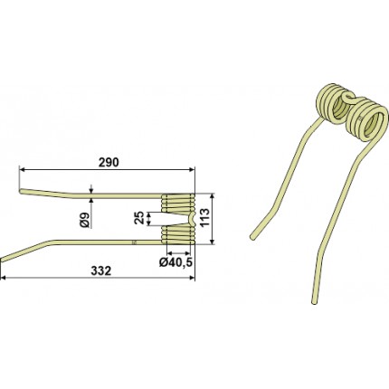 Пружинный зуб - левый