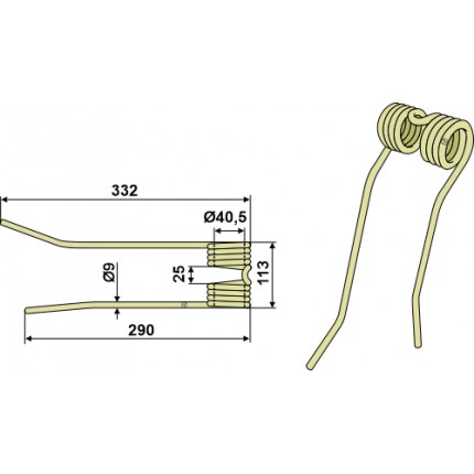 Пружинный зуб - правый