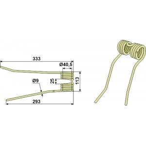 Пружинный зуб - правый
