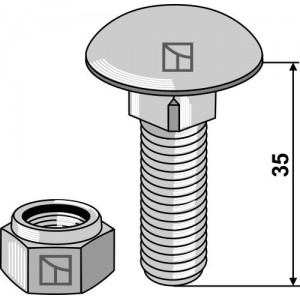Болт М12х1,75х35 - 8.8 с гайкой