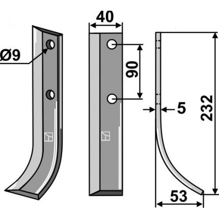 Фрезерный нож, правый