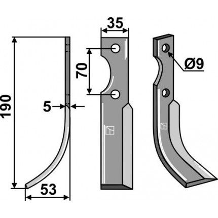 Фрезерный нож, левый
