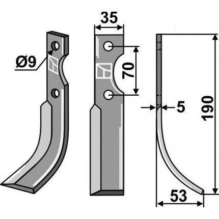 Фрезерный нож, правый