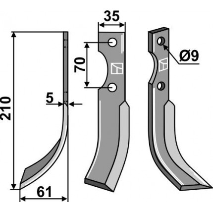 Фрезерный нож, левый