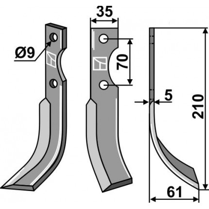 Фрезерный нож, правый