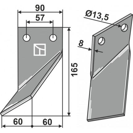 Ротационный зуб, левый
