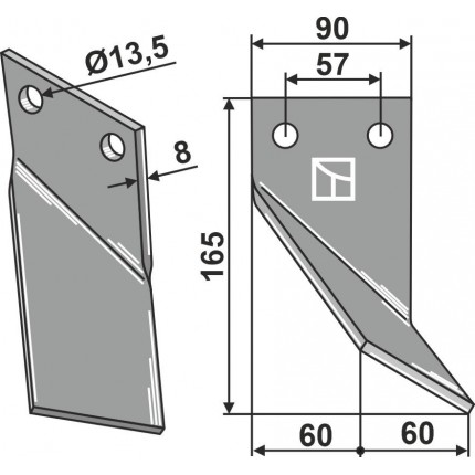 Ротационный зуб, правый