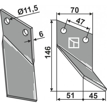 Ротационный зуб, правый