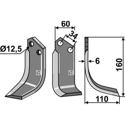 Фрезерный нож, правый
