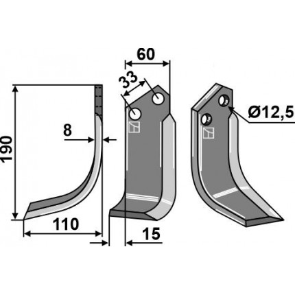Фрезерный нож, левый