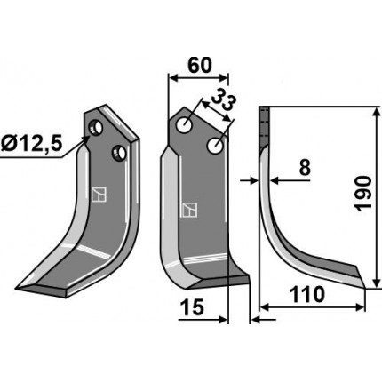 Фрезерный нож, правый