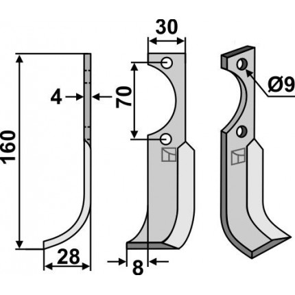 Фрезерный нож, левый