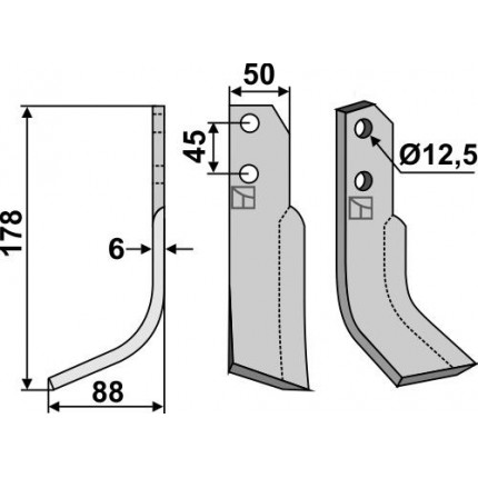 Фрезерный нож, левый