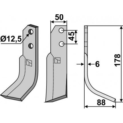 Фрезерный нож, правый