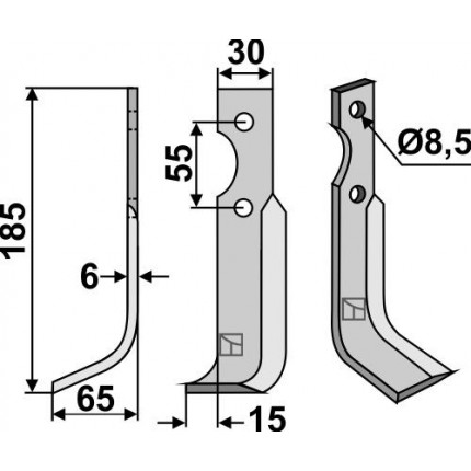 Фрезерный нож, левый