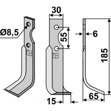 Фрезерный нож, правый