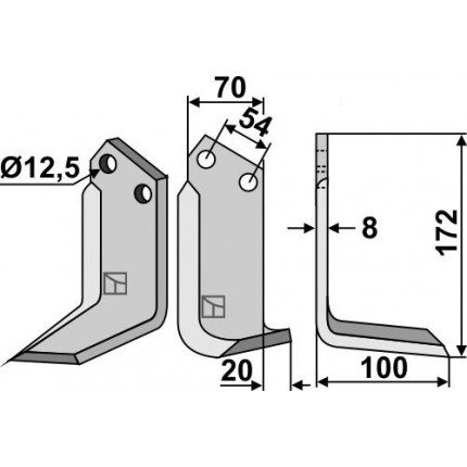 Фрезерный нож, правый