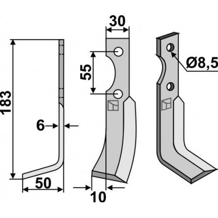 Фрезерный нож, левый