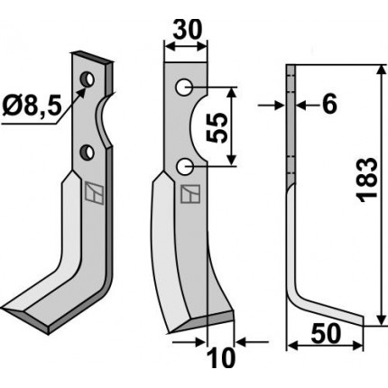 Фрезерный нож, правый