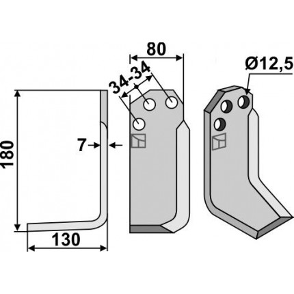 Фрезерный нож, левый