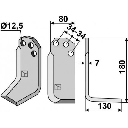 Фрезерный нож, правый