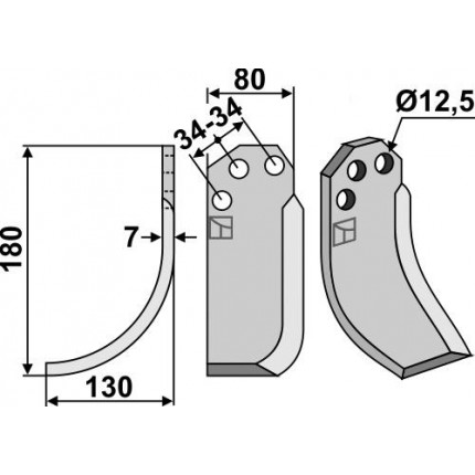 Фрезерный нож, левый