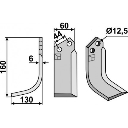 Фрезерный нож, левый