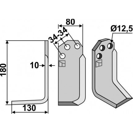 Фрезерный нож, левый
