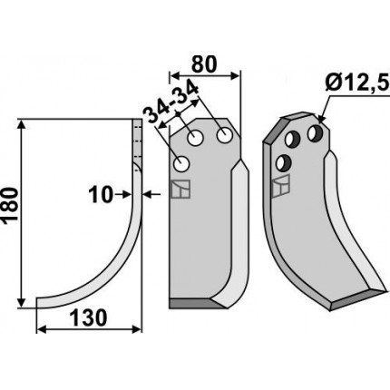 Фрезерный нож, левый
