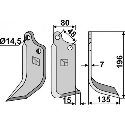 Фрезерный нож, правый