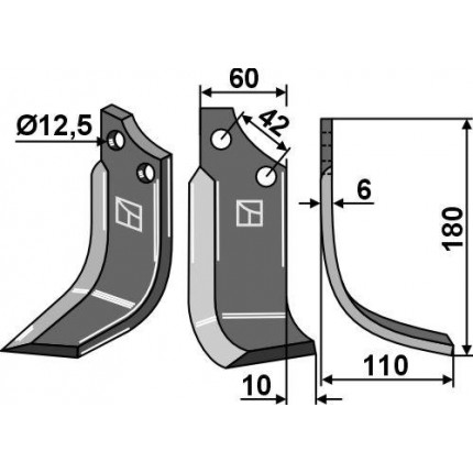 Фрезерный нож, правый