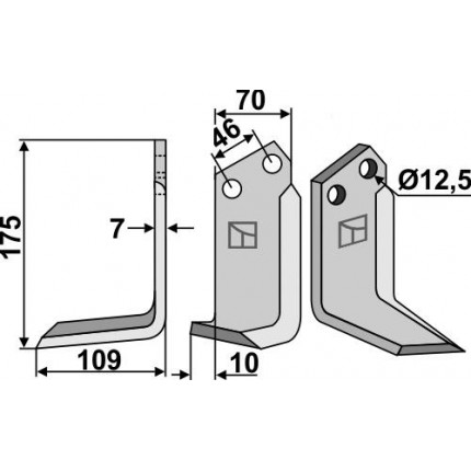 Фрезерный нож, левый
