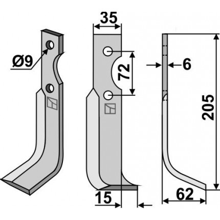 Фрезерный нож, правый