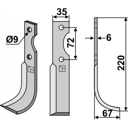 Фрезерный нож, правый