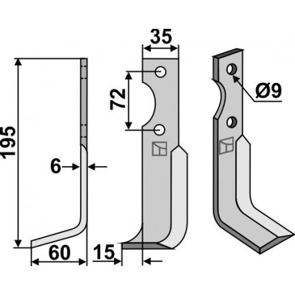 Фрезерный нож, левый