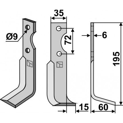 Фрезерный нож, правый