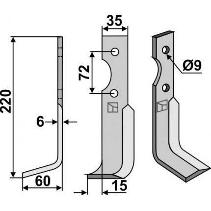 Фрезерный нож, левый