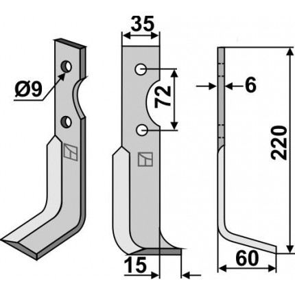 Фрезерный нож, правый