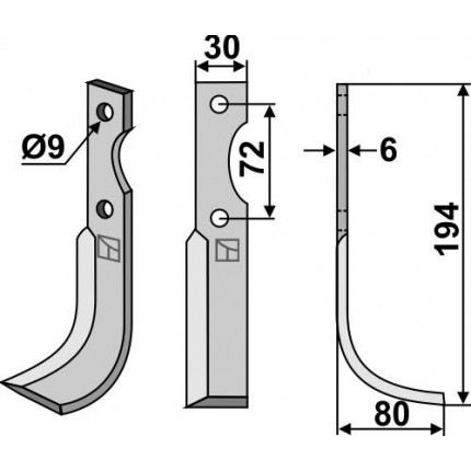 Фрезерный нож, правый