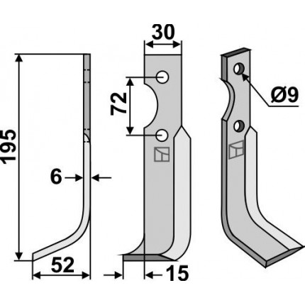 Фрезерный нож, левый
