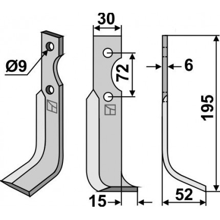 Фрезерный нож, правый