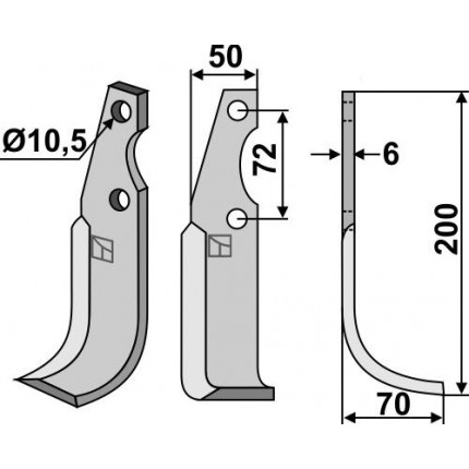 Фрезерный нож, правый