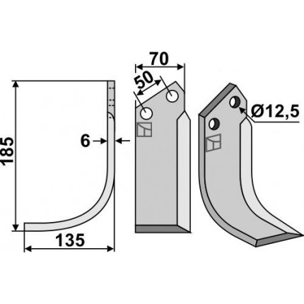 Фрезерный нож, левый