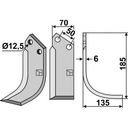 Фрезерный нож, правый