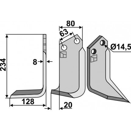 Фрезерный нож, левый