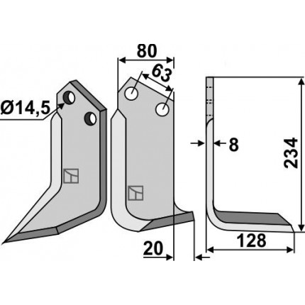 Фрезерный нож, правый