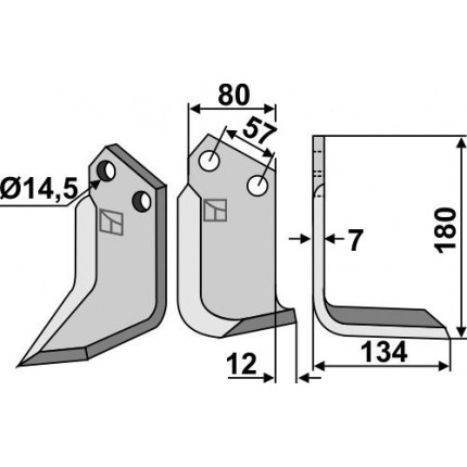 Фрезерный нож, правый