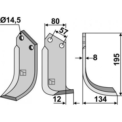 Фрезерный нож, правый